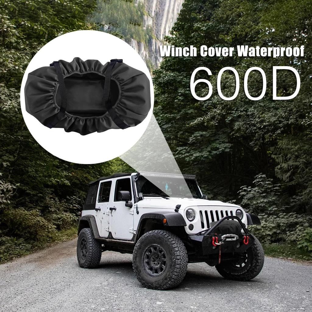 Small Winch Cover Electric Winch Cover 600d Automotive Care Accessory Heavy-Duty Breathable Oxford Cloth For Boat Trailer RV