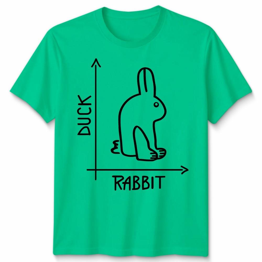 Rabbit Duck Unisex T Shirt Funny Design Regular Fit Cotton Graphic Tee S