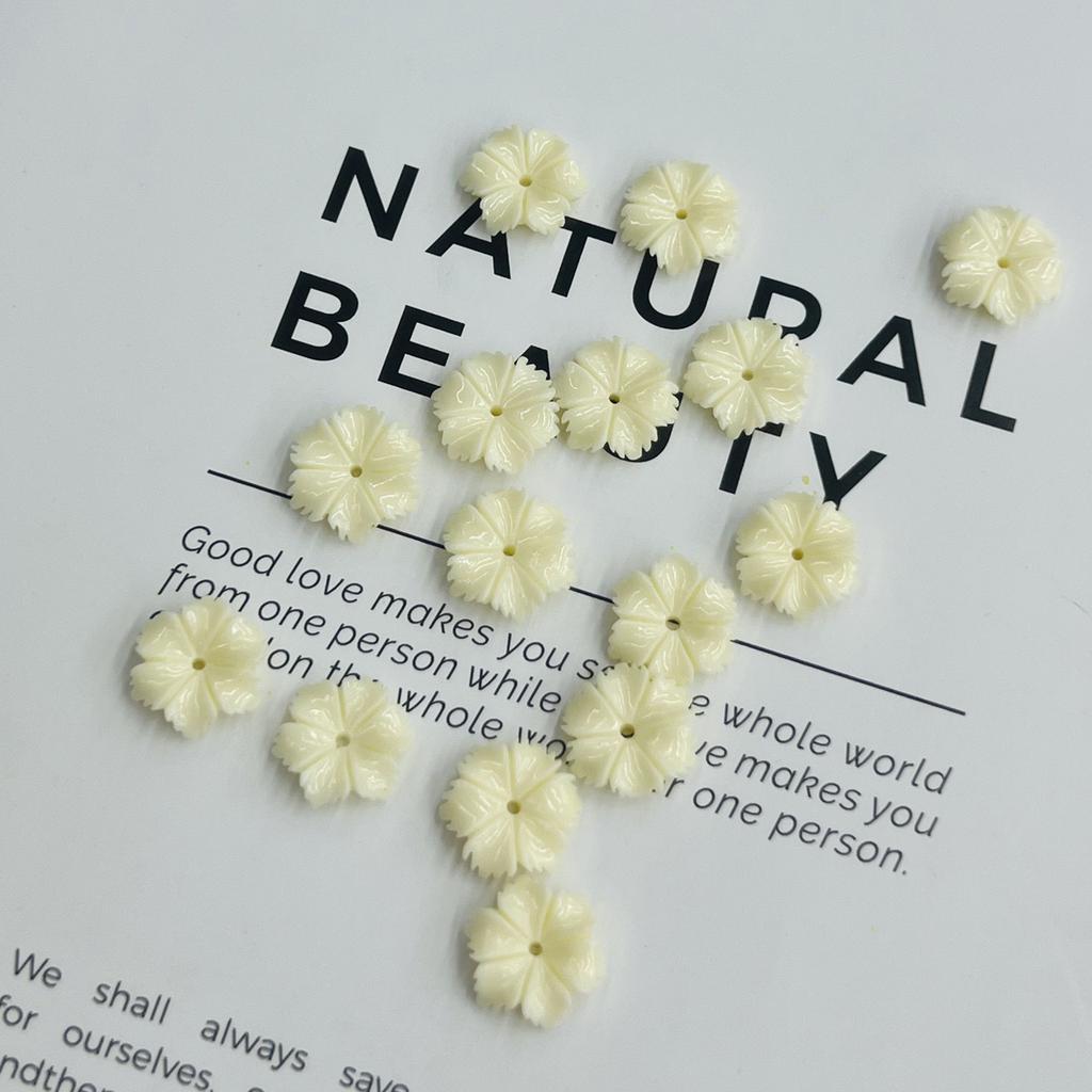 30Pcs, Artificial Coral Loose Beads With Hole, 12mm, Fashion Handmade Flower Beads for Jewelry Making DIY Necklace Accessories, Mother's Day Gifts