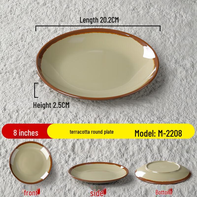 Commercial Melamine Round Flat Plate (10-Pack)