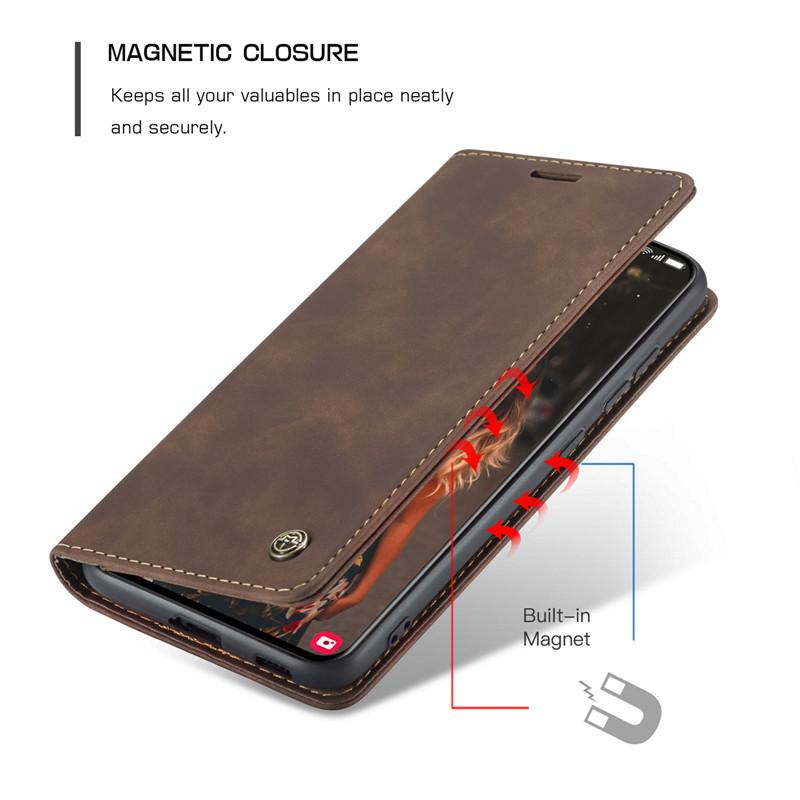 CaseMe Magnetische Flip Leder Handyhülle Für Samsung Galaxy S25 FE S25 Edge S24 Plus S23 S22 S21 Ultra S20 S10 Brieftasche Kartenhalter Tasche Cover Coque