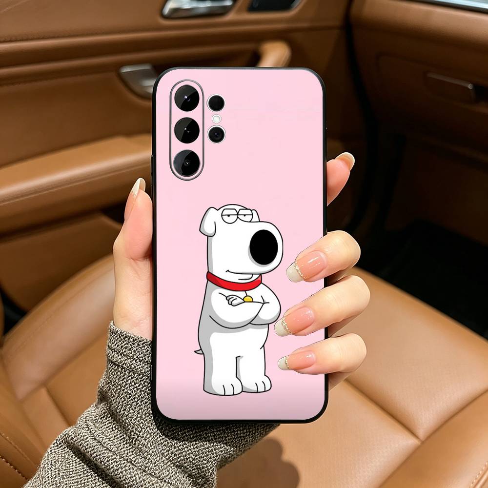 Family Cute G-Guys Phone Case For Samsung S25,S24,S21,S22,S23,S30,Ultra,S20,Plus,Fe,Lite,Black Soft Silicone