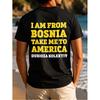 Men's Bosnia America Dubioza Kolektiv T-Shirt - Music Gift Suitable for Music Lovers & Travelers, Casual Round Neck Tee with Back Print Design,