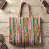 Shoulder Bag usalover925 Multicolor Quilted Cotton Tiger Print Shoulder Bag 44