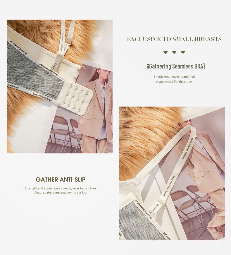 Grenzüberschreitender Damen Push-Up Nahtloser BH: Dick gepolstert, Bügellos, Seitenstütze, Anti-Hänge-Effekt zur Vergrößerung kleiner Brüste