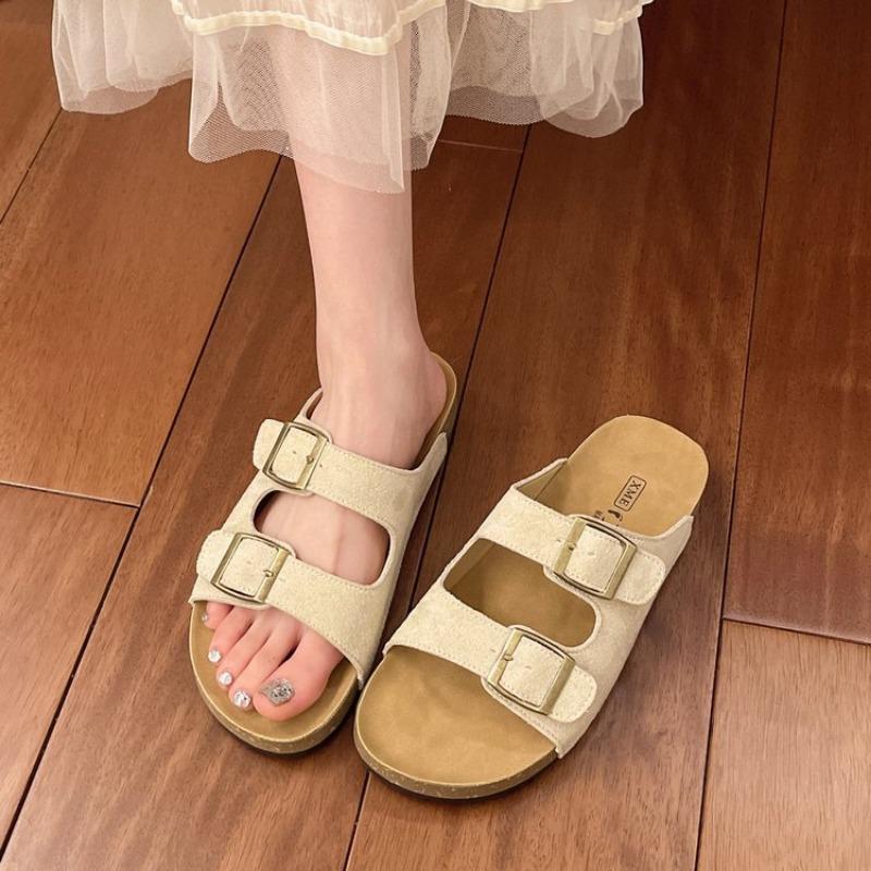 Daily Casual Summer New Thick-soled Outer Wear Cool Slippers Lazy Word Beach Slippers Women