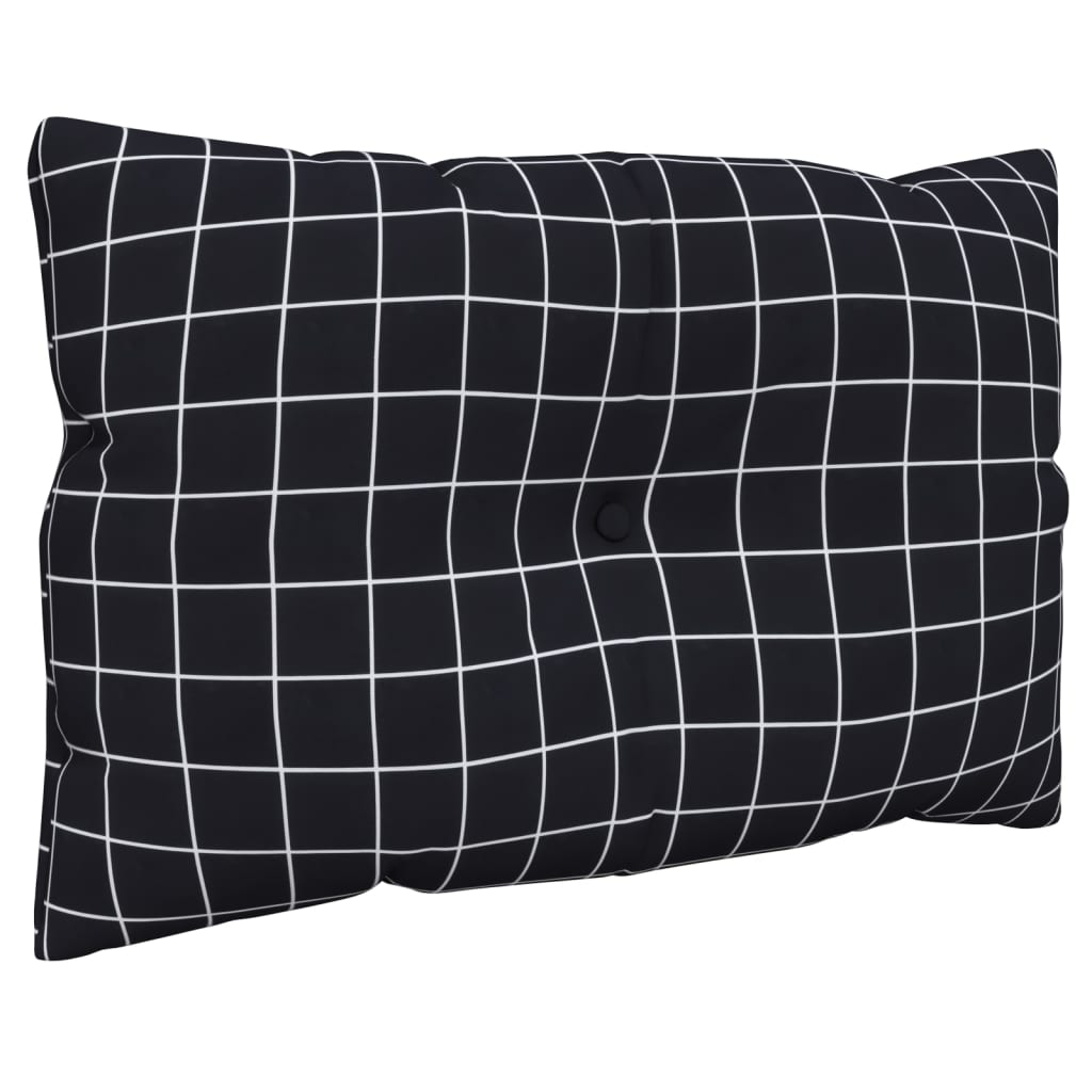 Pallet Cushions 3 pcs Black Checkered Pattern Oxford Fabric