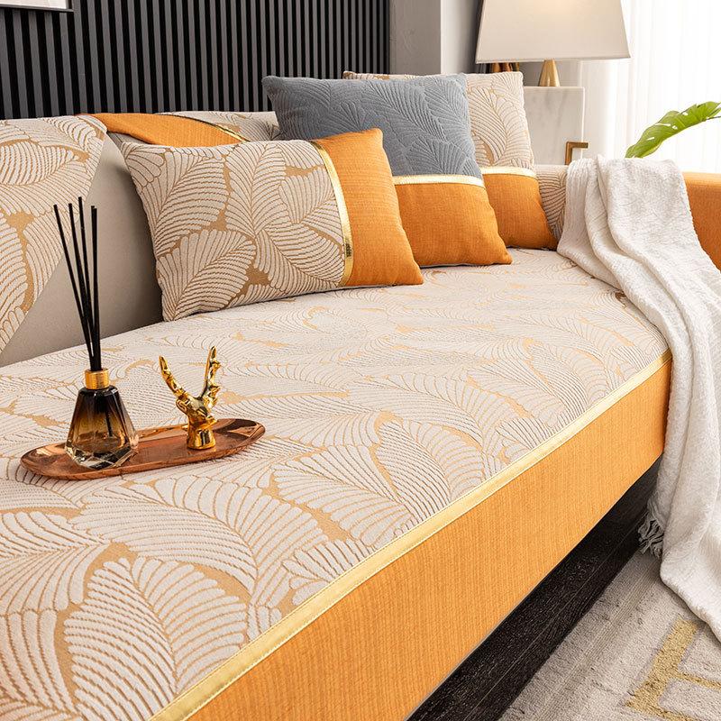 Poduszka siedziska z szenili w liście bananowca Cztery pory roku Uniwersalna Nowoczesny Styl Lekki Luksus Poduszka siedziska Pokrowiec na sofę Ręcznik Pokrowiec Ręcznik