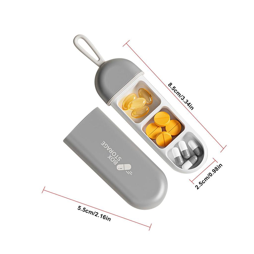 Mini Portable Pill Cases with Lanyard - Small 3 Compartment Medicine Bottle Outdoor Camping Working & Travel Pill Organizer