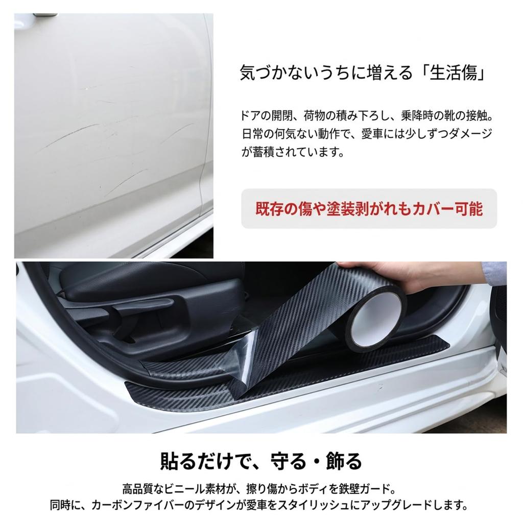 ENN LLC Door Edge Molding Car Protection Film Black (Width