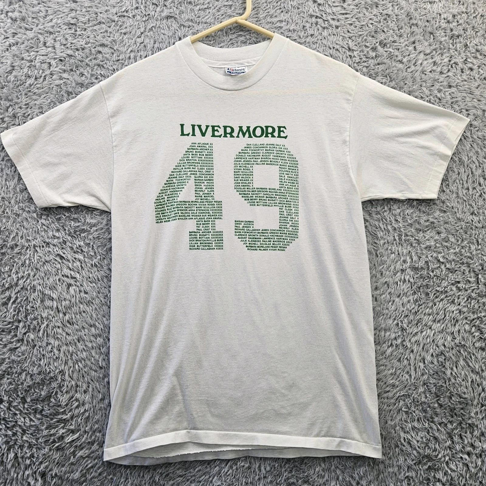 

Livermore 49 Vintage T Shirt Hanes Large Single Stitch Class of 49 California 3XL