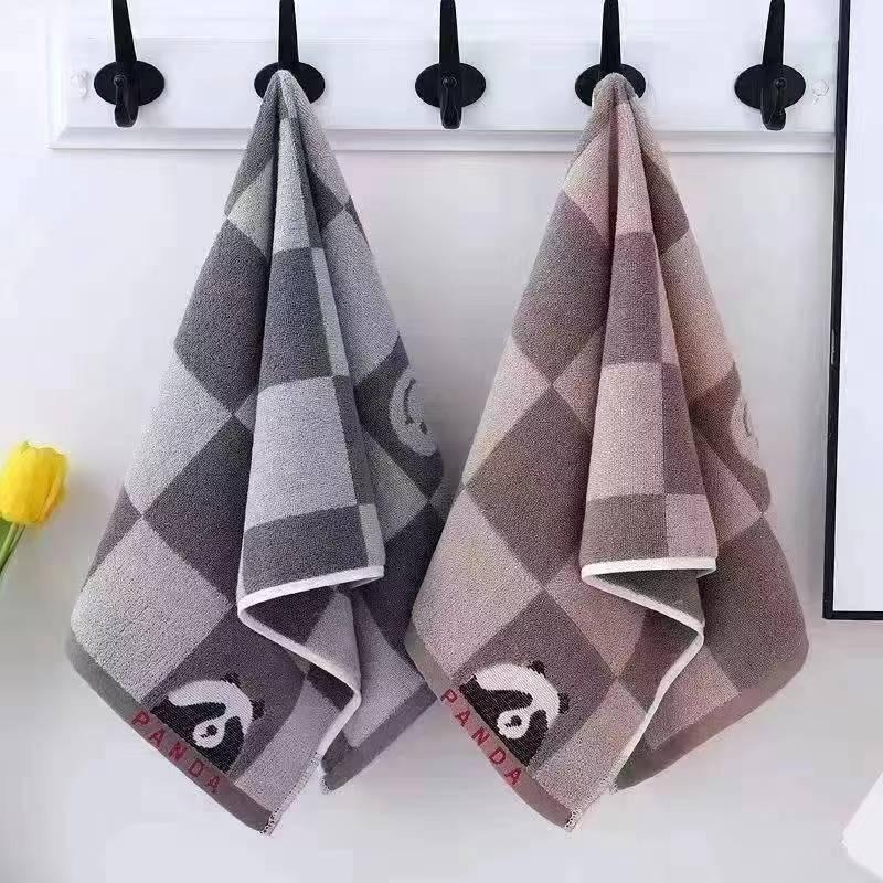 Striped Soft Absorbent Thickened Towel Pure Cotton Face Towel with Embroidery