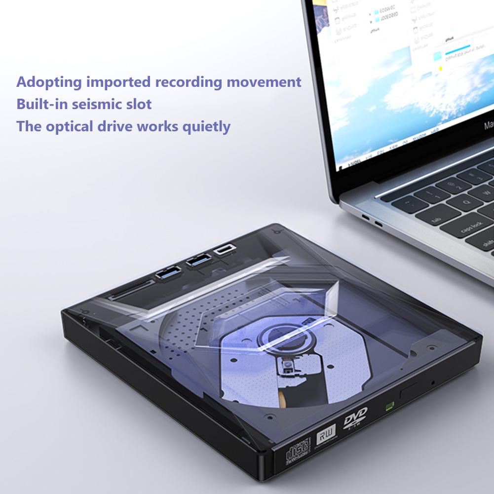 Usb 3.0 Type-c External Optical Drive Cd Dvd Writer High-speed 5 In 1 Multi-functional Optical Drive For Laptop