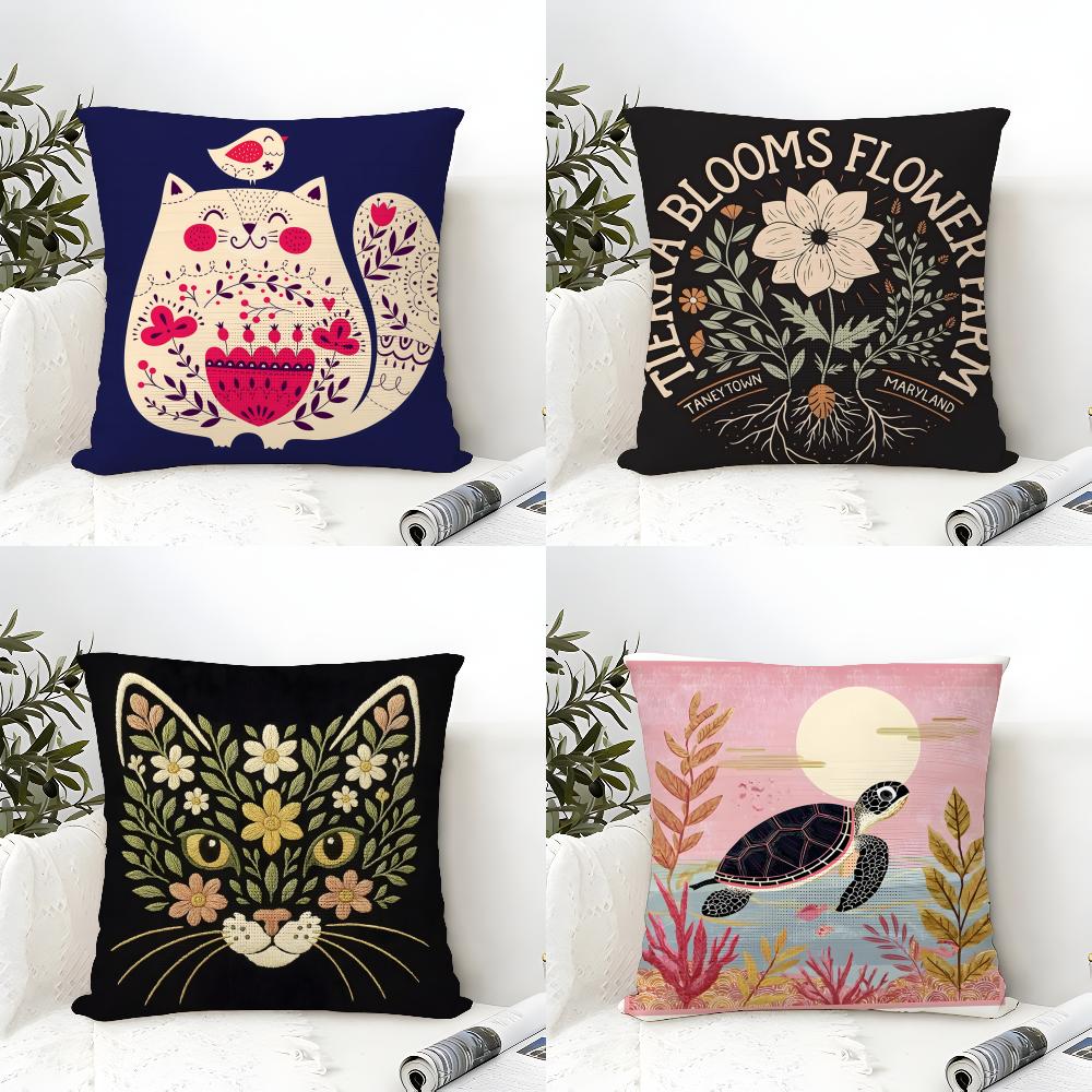 2 Natural Animal Prints For Home Decor Pillow Case Home Living Room Decoration Linen Pillowcover Pillow Cases Cushion Cover
