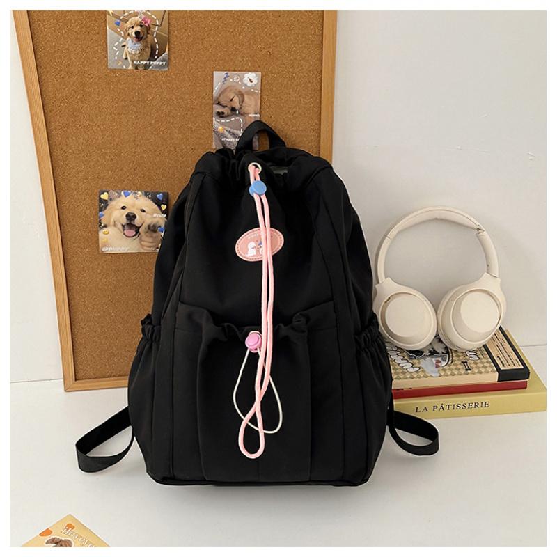 Niche Fresh Solid Color Backpack Cute For Female Students Large Capacity Suitable For School Classes Simple School Bag