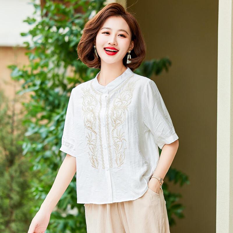 Women s Embroidered Summer Casual T-Shirt XL