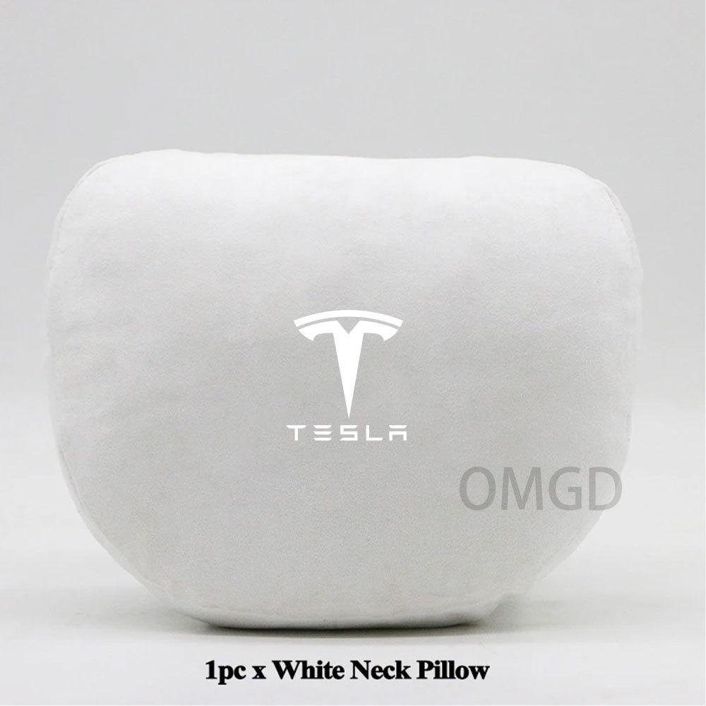 For Tesla Model 3 Model Y Car Seat Headrest Neck Pillow Model S Model X Soft Comfort Memory Cushion Protect Cover Accessories