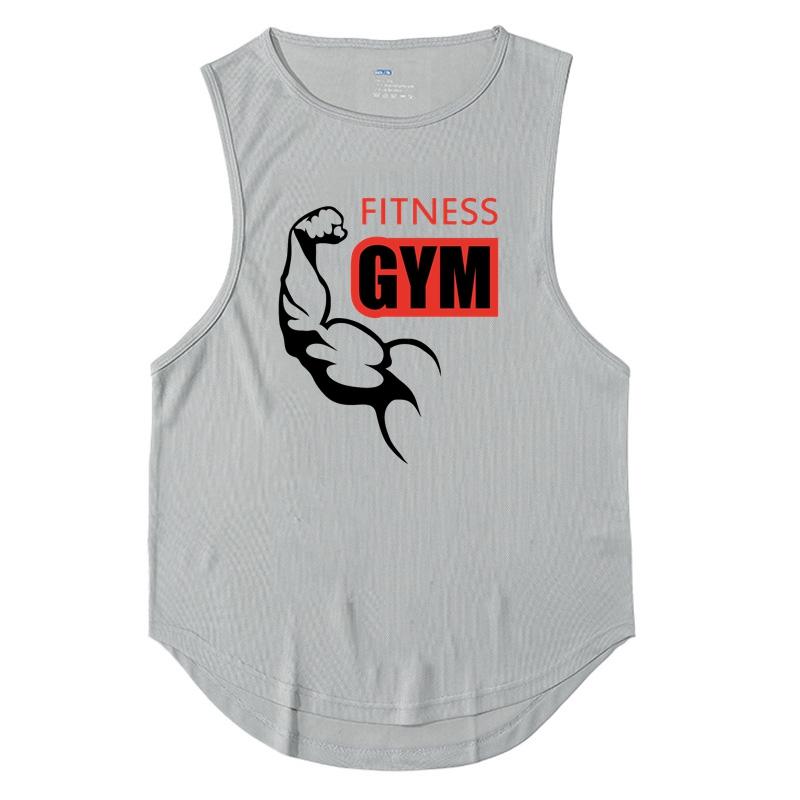 

Майка для тренировок в тренажерном зале, мужская спортивная одежда без рукавов, рубашка-стрингер, модная одежда, майки для бодибилдинга, жилет для фитнеса XL серый