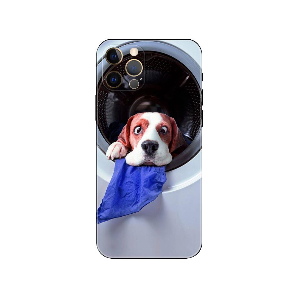 Beagle Dog Phone Case for Iphone 5 5s 2020se 6 6s 7 8 Plus X 10 XR XS 11 12 13 Mini Pro MAX Black Tpu Back Cover