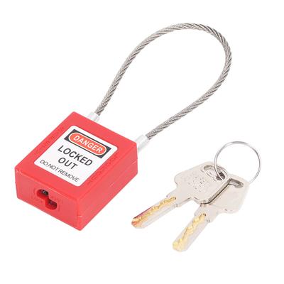 Blocco Etichettatura Blocco Cavo in Acciaio Inossidabile Lucchetto di Sicurezza con 2 Chiavi