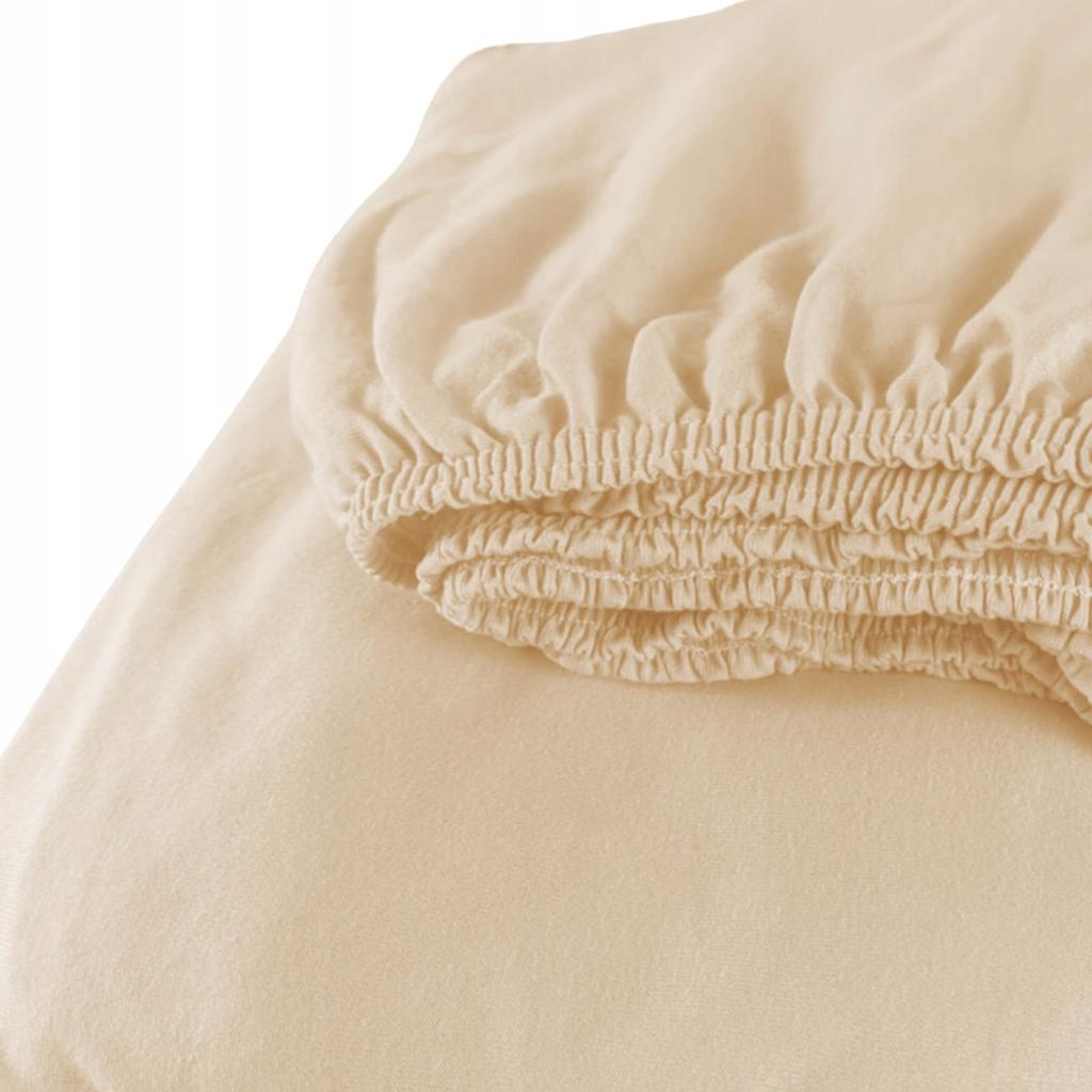 Fitted Sheet 140 x 200 Jersey Elastic BREATHABLE Polish Beige