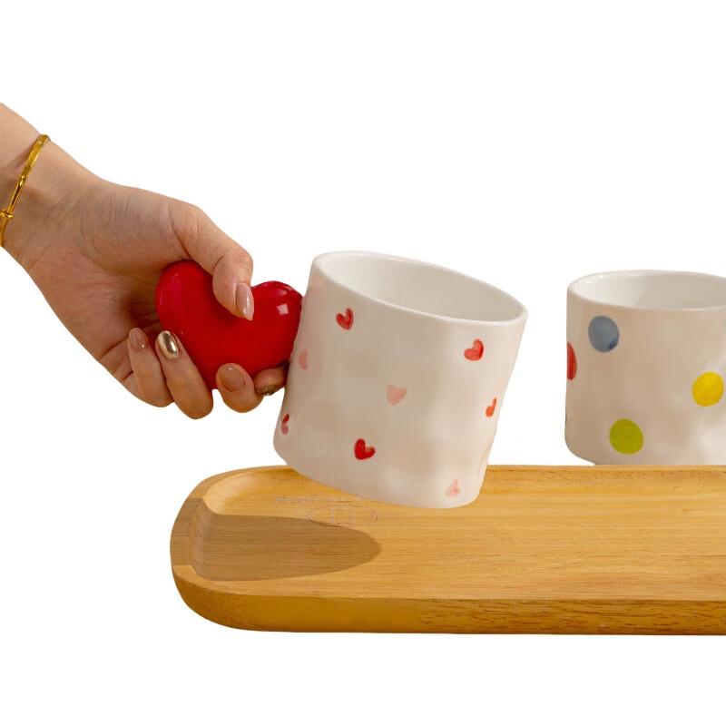 Duoli Gepunktetes Keramik-Kaffeebecher-Set (2er-Pack)