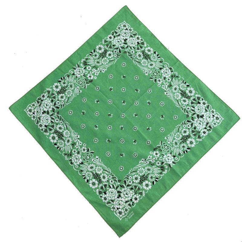 

In Stock Fruit Green American vintage Square Scarf Pure Cotton Soft 55 * 55cm Geometric Pattern Riding Hip Hop Headscarf Fruit Green 1 55*55cm
