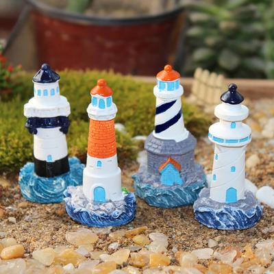 Realistyczny kształt DIY latarnia morska miniaturowa żywica mikro krajobraz latarnia figurka wystrój ogrodu