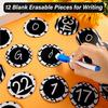 49pcs Magnetic Numbers Stylish Accents, 2.3’’ Round Magnetic Numbers 0-36 with Blank Writable Calendar Accents for Whiteboard Back to Teaching
