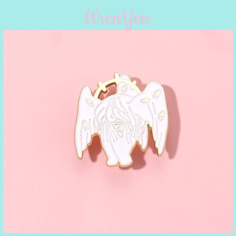 Enchanting New Alloy Demon Girl Brooch With Wings And Halo For Clothing And Bags