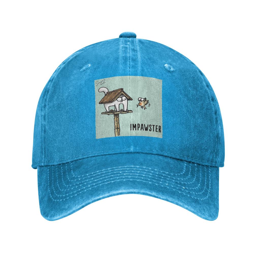 Unisex Baseball Hats Cartoon Simons Cats Washed Denim Summer Sports Baseball Caps Hip Hop Cap Casquette