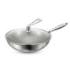 Titanium Hammered Nonstick Wok with Lid, Large Scratch Resistant Frying Pan for All Stovetops