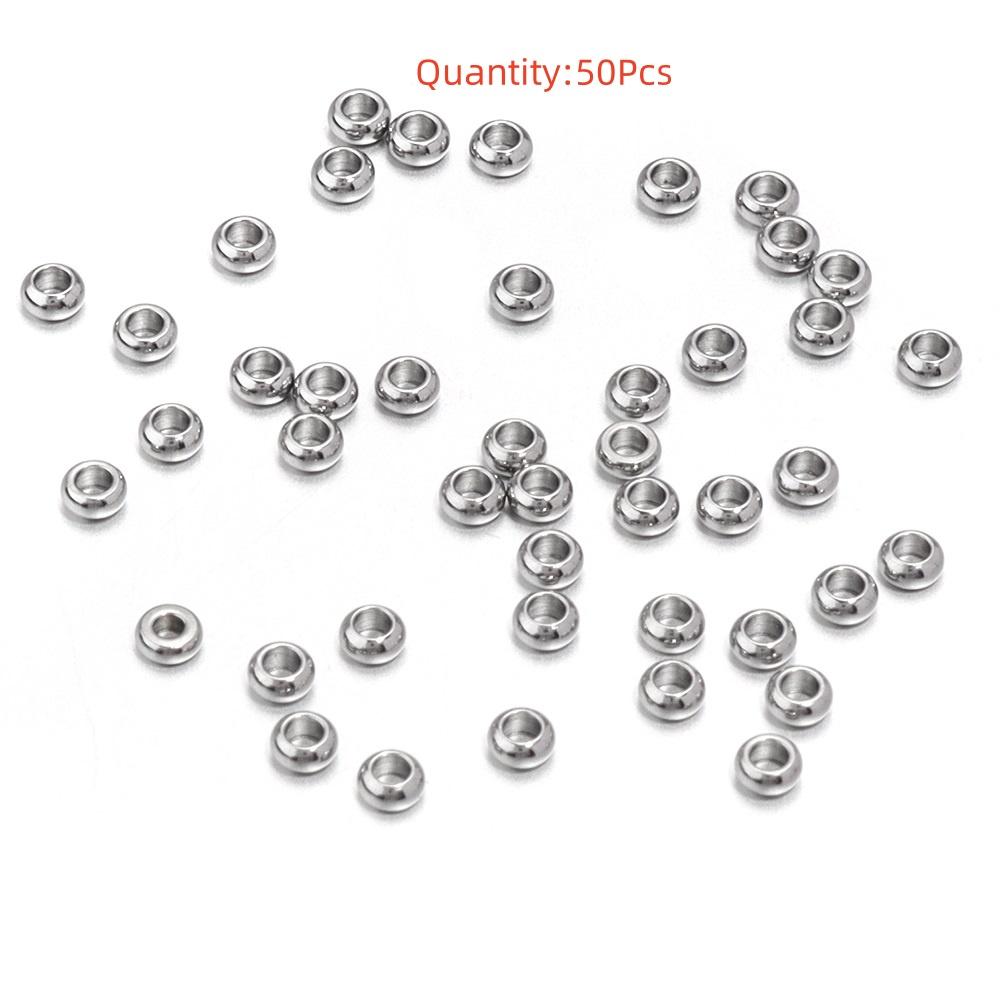High Quality Stainless Steel Beads Square Round Wheel Shaped Loose Spaced Beads For DIY Charms Bracelet Jewelry Accessories