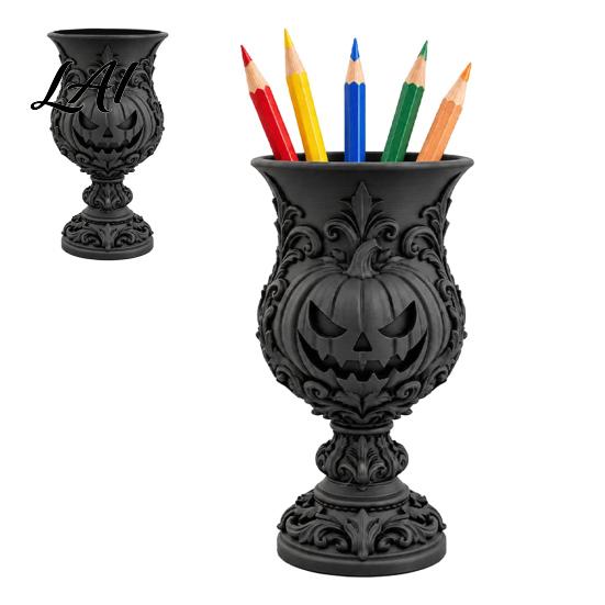 Desktop Pen Organizer 3D Printed Gothic European Style Retro Pumpkin Holder Relief Stationery Makeup Brush