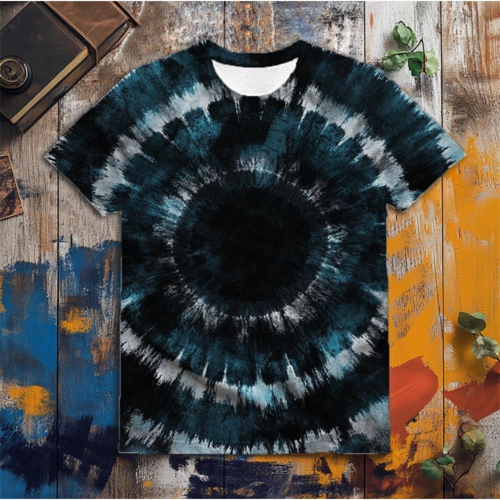 Mode Batikmönster 3D-tryckta T-shirts för män Sommar Enkla Kortärmade Rundhals T-shirts Lös Harajuku Topp