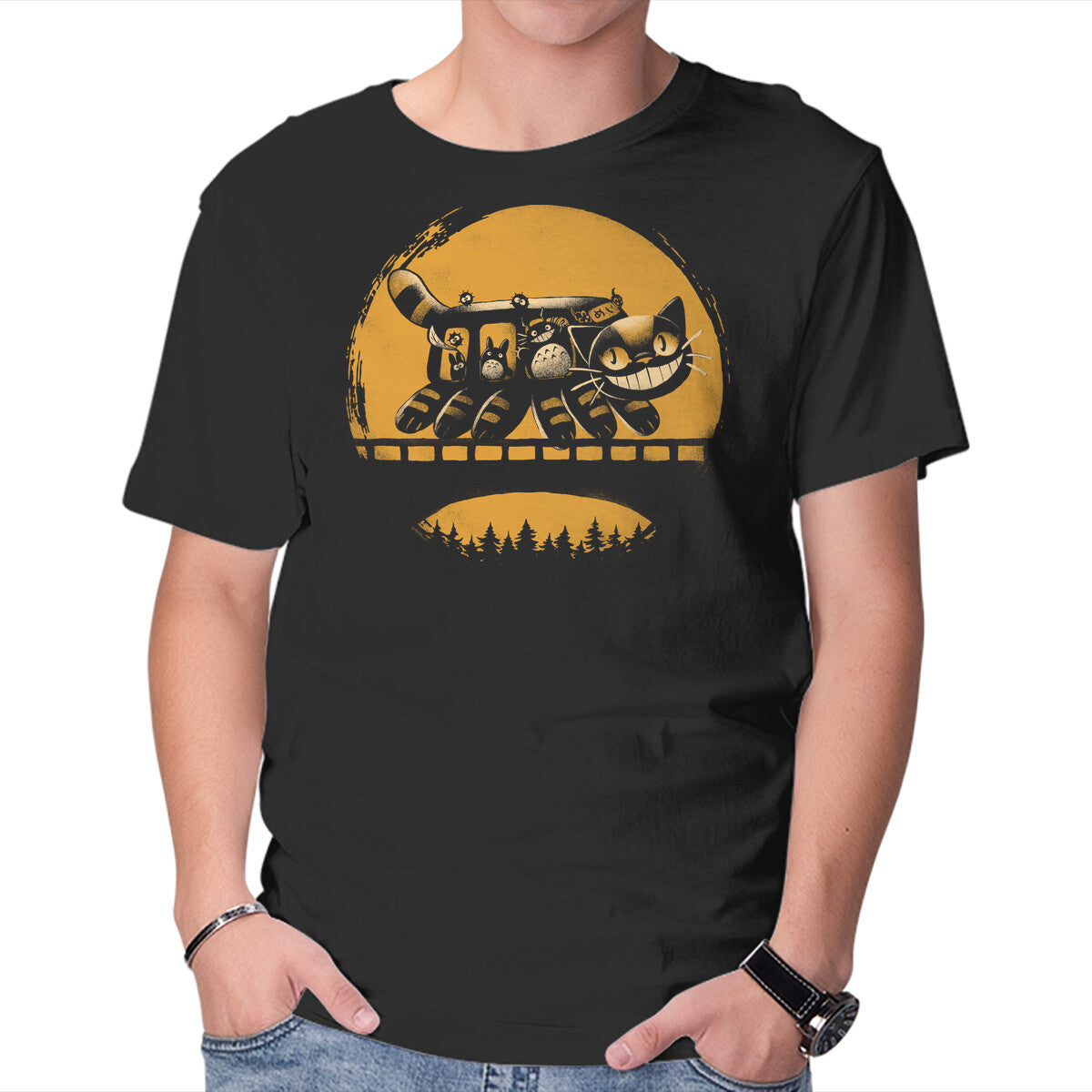 Unisex Crew Neck T-Shirt Late Night Ride Graphic Short Sleeve Casual Tee S