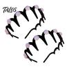 Shiny Hairpin 2Pcs Women Headband Faux Pearls Decor Anti-slip Teeth Hairband Hair Hoop Lightweight Elastic Accessory Daily Wear
