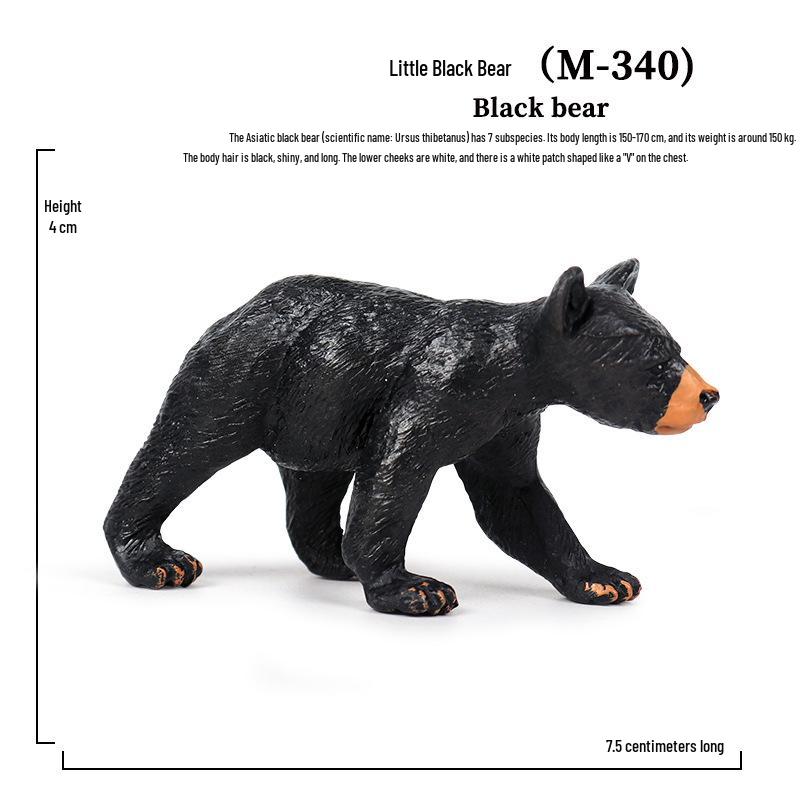 Cross-Border Children s Static Wild Animal Model: Black Bear Ornament Set