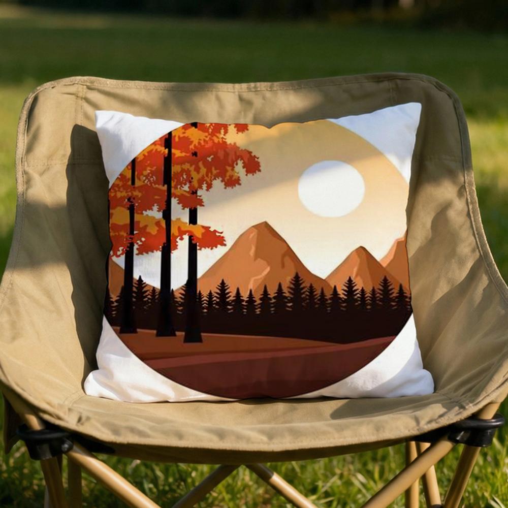 Classic Sunrise Cartoon Cushion Cover Soft Reversible Durable Pillow Cover MultiScene Use for Home Car Daily Comfort