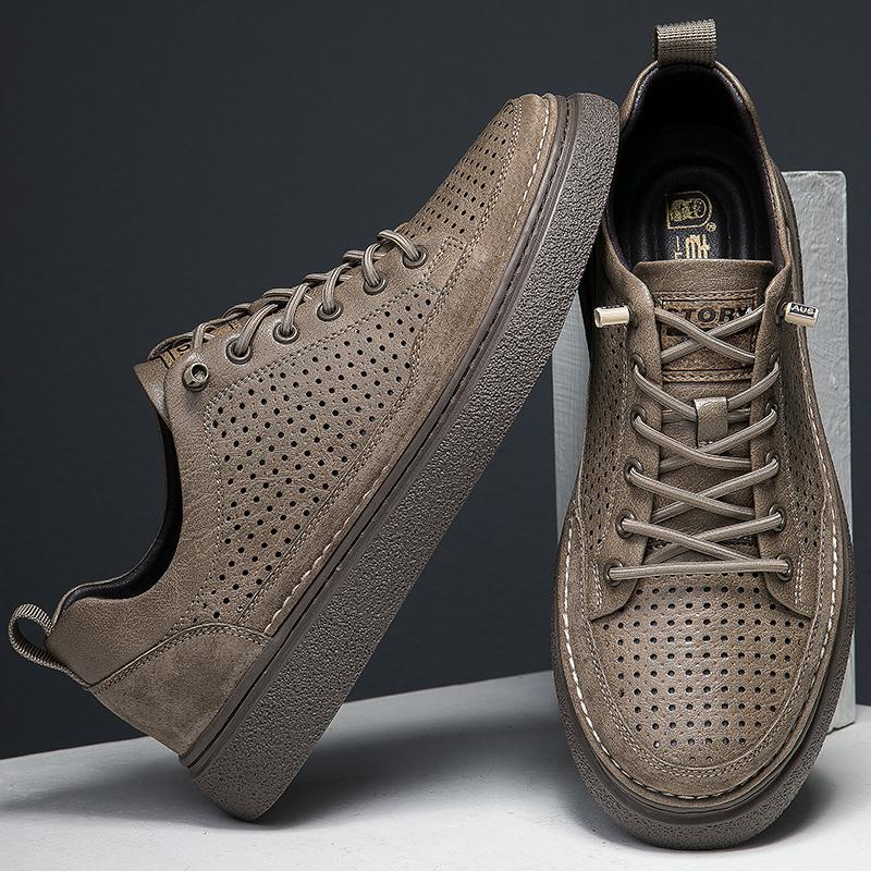 Hollow Out Men Casual Shoes Breathable Lace Up Footwear Comfort Man Skate Shoes Outdoor Vulcanize Shoes Sport Men Shoes