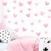 60pcs(6sheets)Cute girl style pink love self-adhesive wall stickers for home, bedroom, children's room, wall decoration stickers