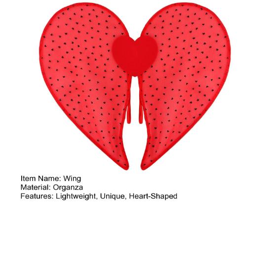 Heart Shaped Butterfly Wings Colorful Costume for Adults Kids Valentine's Day Party Performance Prop