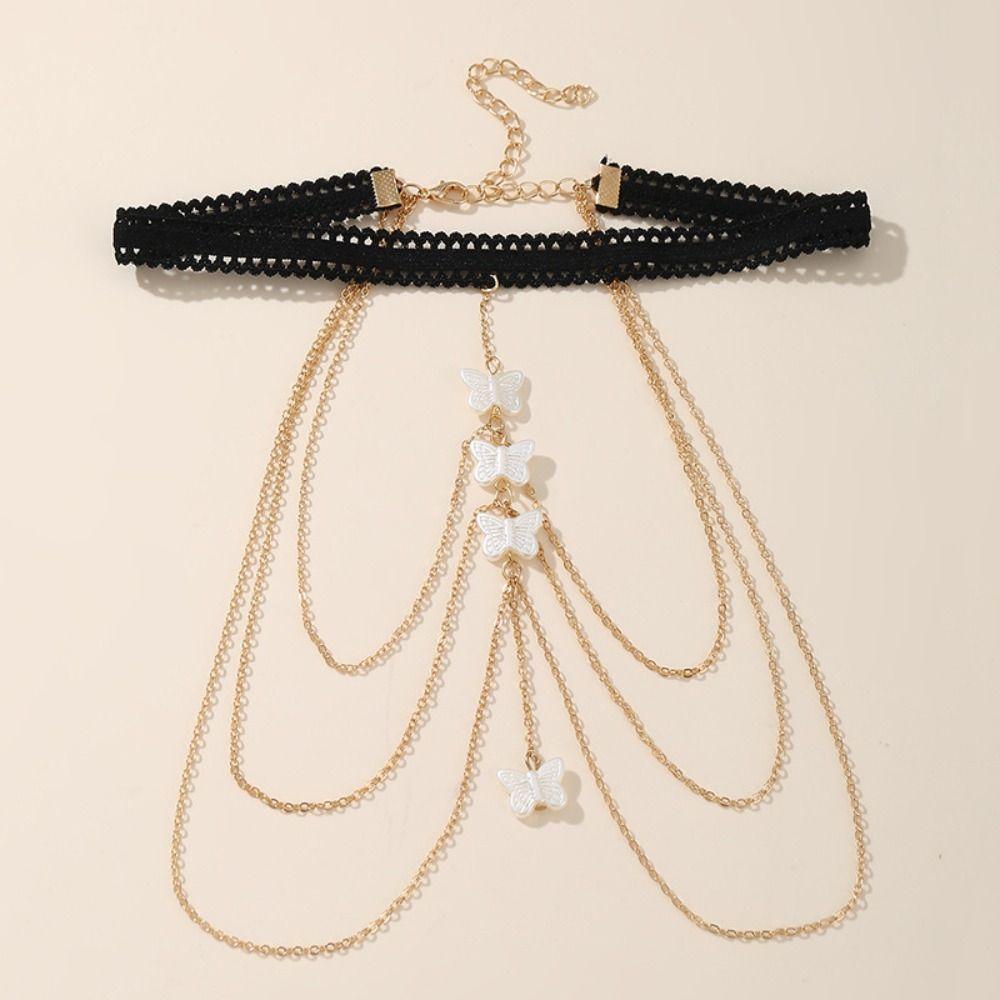 Böhmische Spitzenperlen Bein Kette Mehrschichtig Koreanischer Stil Strumpfband Mode Körper Schmuck Strand