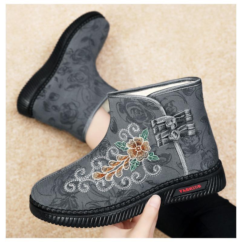 Women's Winter High-top, Ethnic Wind and Snow Boots, Embroidered Boots, Women's High-top Cold-proof Women's Boots, Thickened Warm Cotton Boots