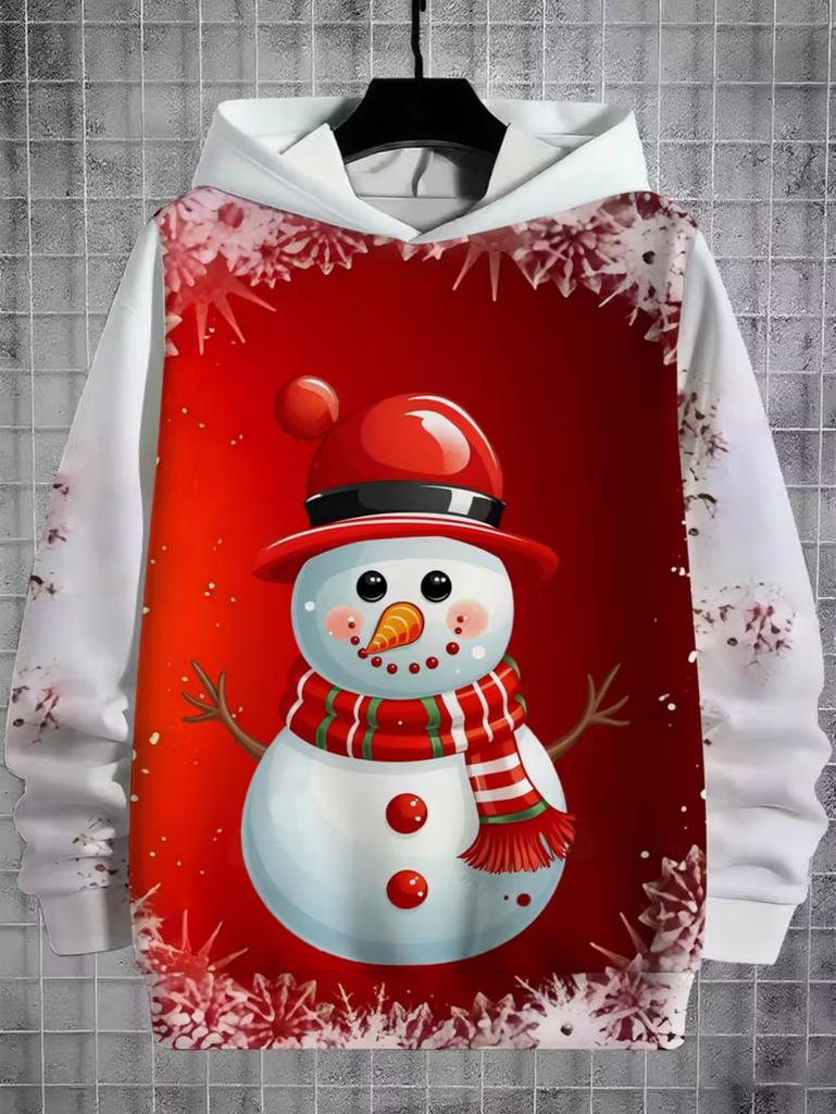 2026 Merry Christmas Sweatshirts Pullover Children's Hoodie Cartoon Santa Claus Graphic Hoody Snowman Sweatshirts Unisex Y2k Top