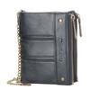 Wallet Men's Short Style European American Retro Multi Card Chain Soft Leather Clip Zipper Coin Purse