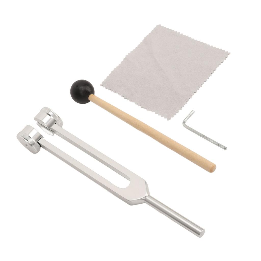 128 Hz Stimmgabel mit Hammer Ergonomische Aluminiumlegierung 128 Frequenz Stimmgabel zur Heilung