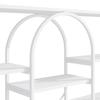 160 x 30 x 180 cm Shelf in Modern, Minimalist Style, Made of Steel Tubes and MDF, Multiple Storage Compartments, Rectangular + Arch Design, White