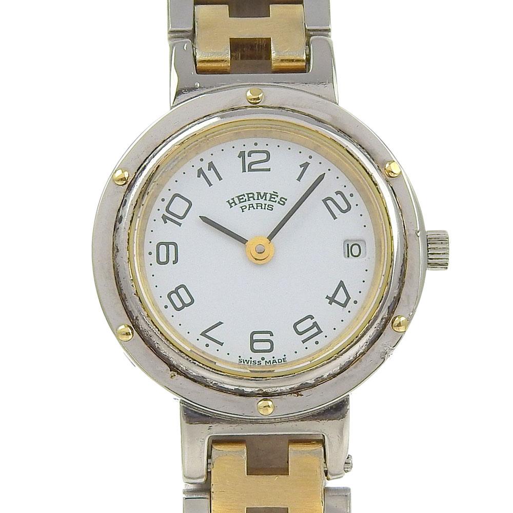 

HERMES Clipper Watches whiteDial Stainless Steel/Plated Gold Quartz Analog display Women Used