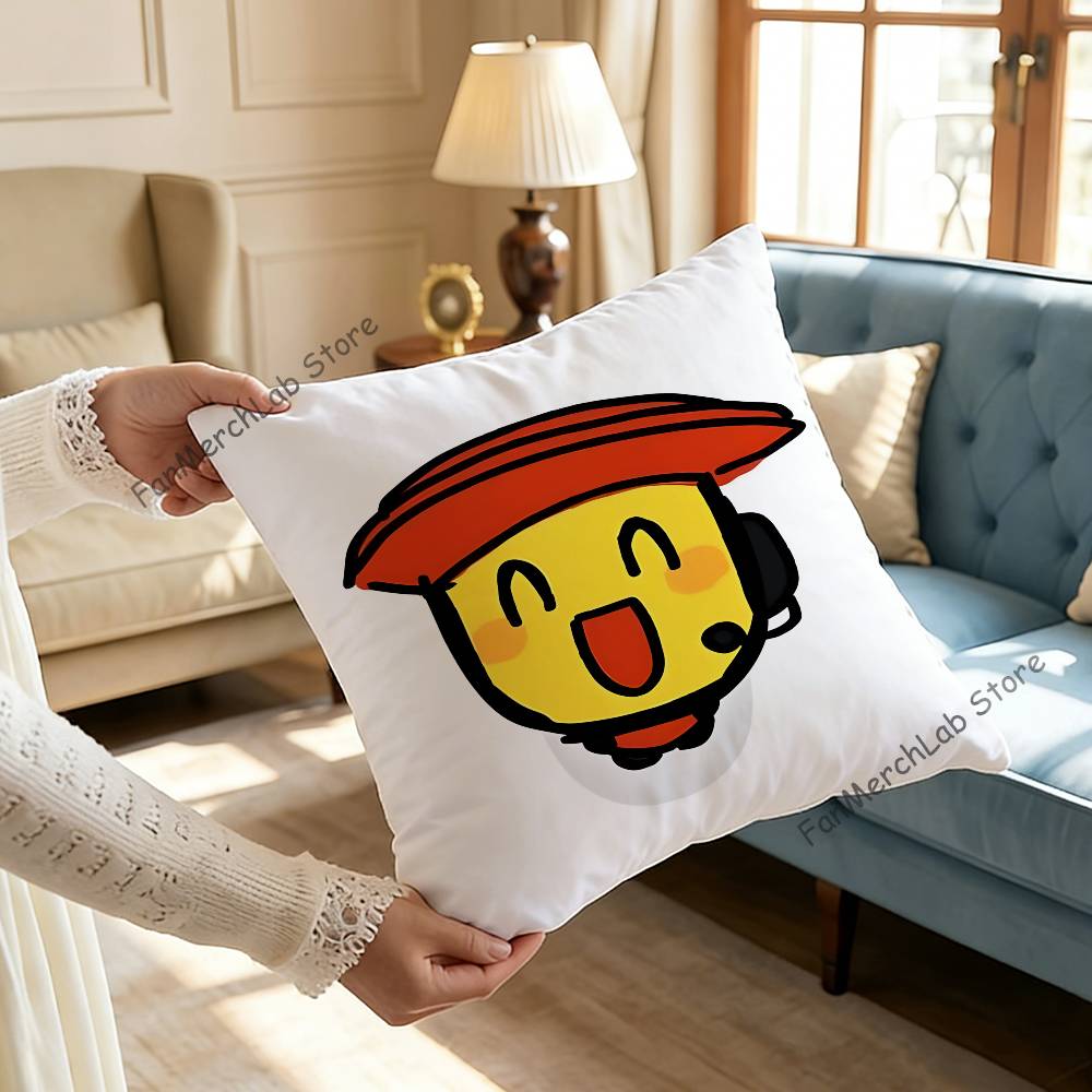 EElliot Anime Pizza Pillow Covers Cartoon Sofa Decorative Home Doublesided Printing Short Plush Cute Cushion Cover